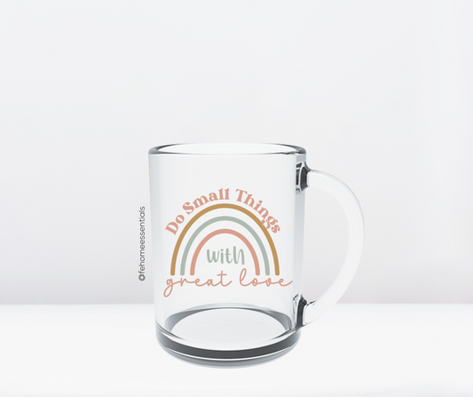 Taza de cristal de cosas pequeñas