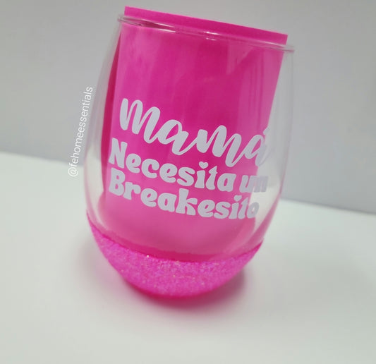 Glass Glitter Cup